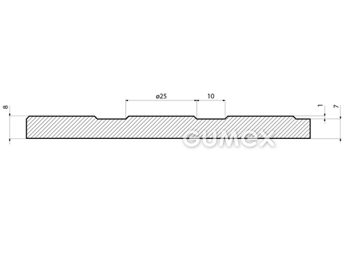 Gummiboden S 8, 8mm, Breite 1230mm, 80°ShA, SBR-NR, fläche Noppen, -25°C/+80°C, blue, 